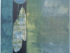 Zwei Federn blau, 2005, Acryl/Leinwand, 100x100